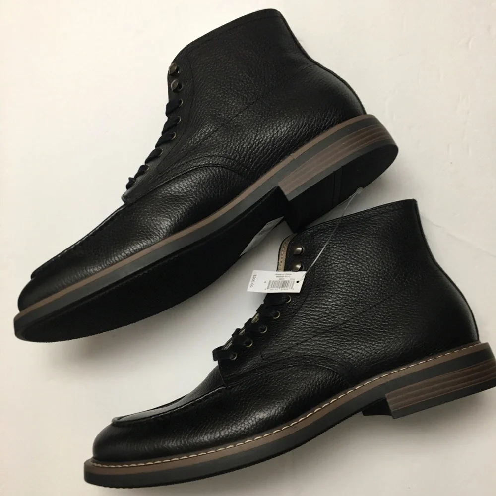 Banana Republic Moc - Toe Leather Boot NEW Size 10 Brown Black - Picture 6 of 9